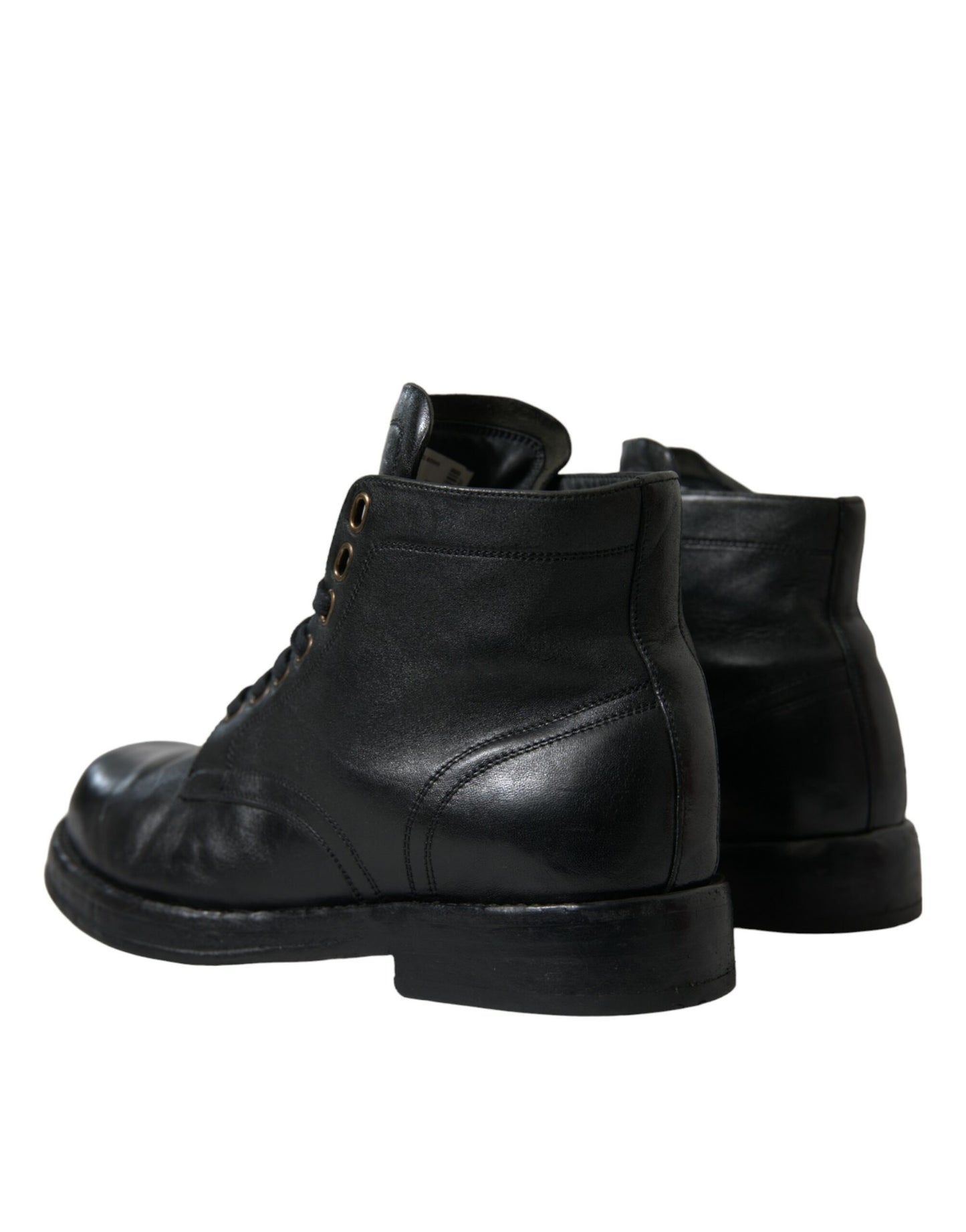 Dolce & Gabbana Elegant Black Horse Leather Ankle Boots