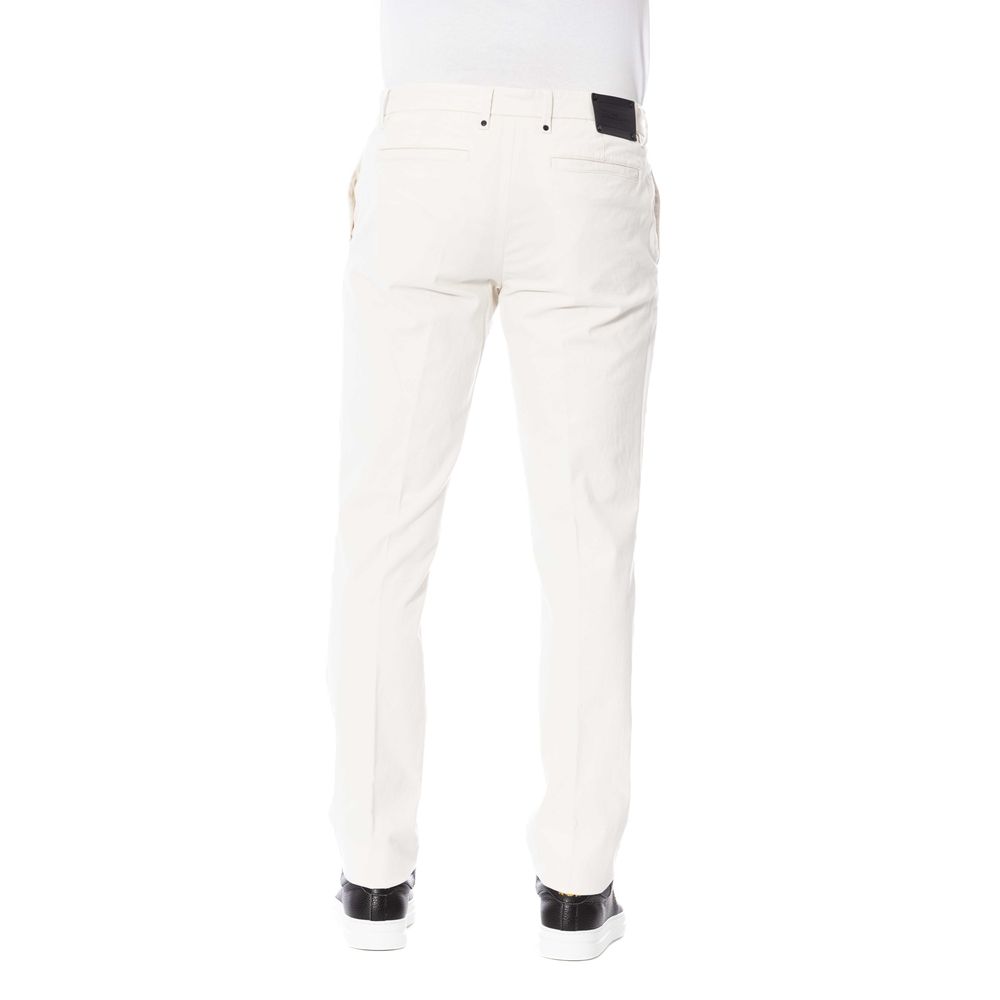 Trussardi White Cotton Men Trouser