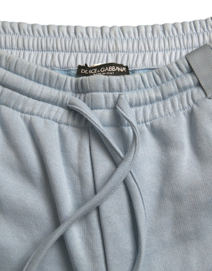 Dolce & Gabbana Elegant Light Blue Cotton Blend Joggers