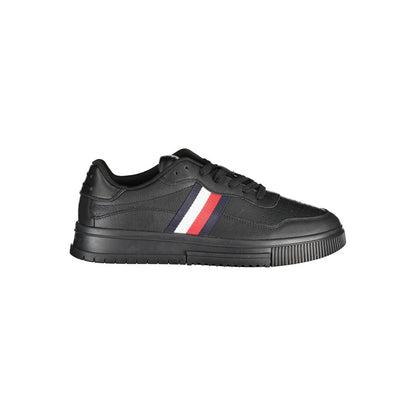 Tommy Hilfiger Black Leather Men Sneaker