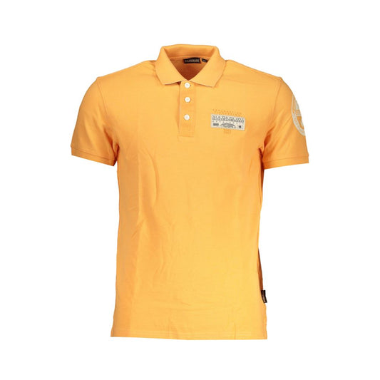 Napapijri Sleek Orange Polo with Contrast Details