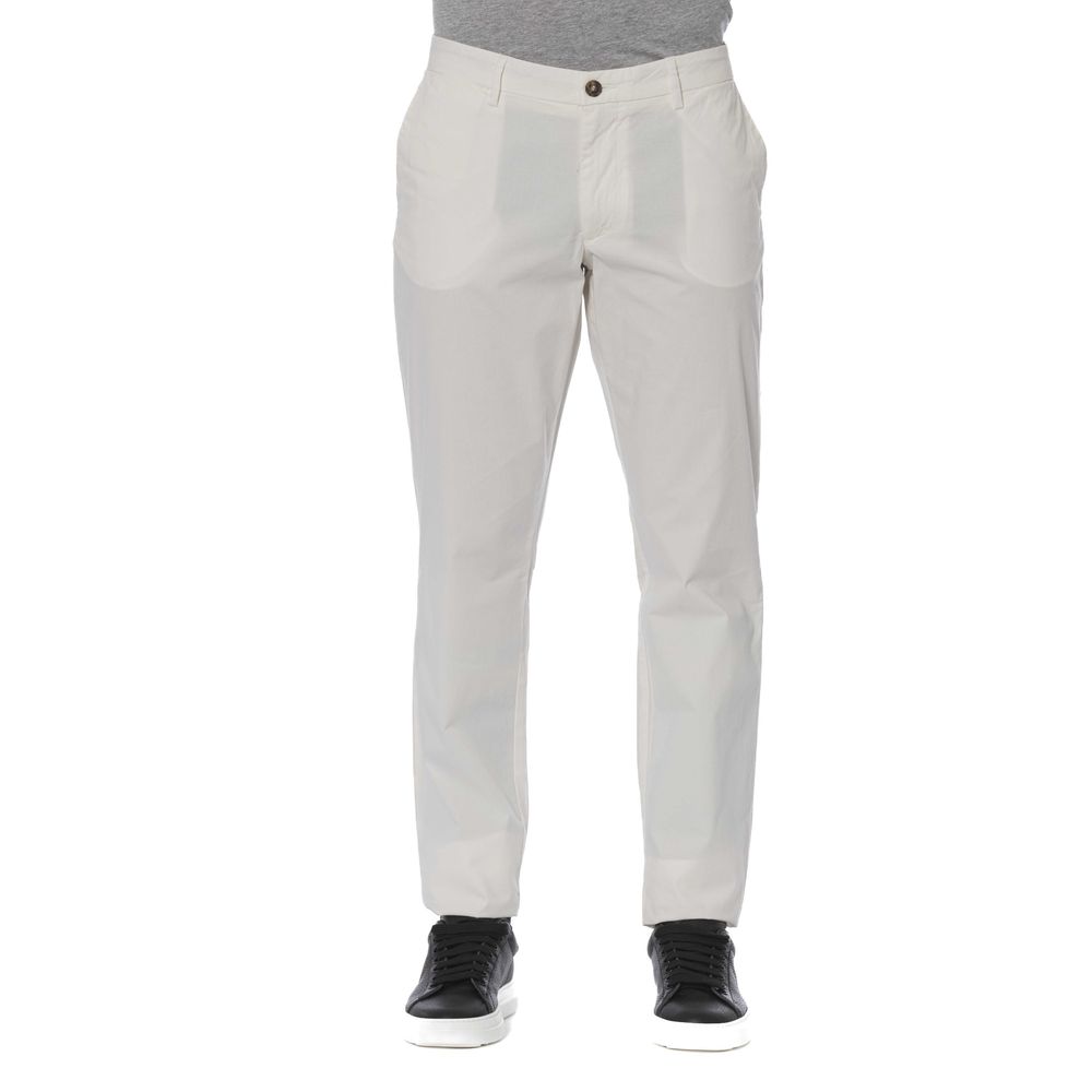 Trussardi Jeans White Cotton Men Trouser