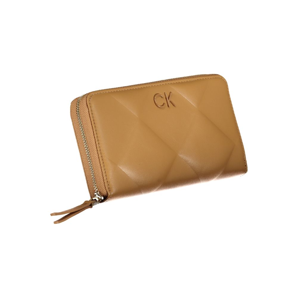 Calvin Klein Elegant Brown Polyester Wallet with RFID Block