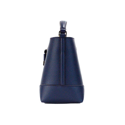 Michael Kors Mercer Small Navy Pebbled Leather Bucket Crossbody Bag Purse