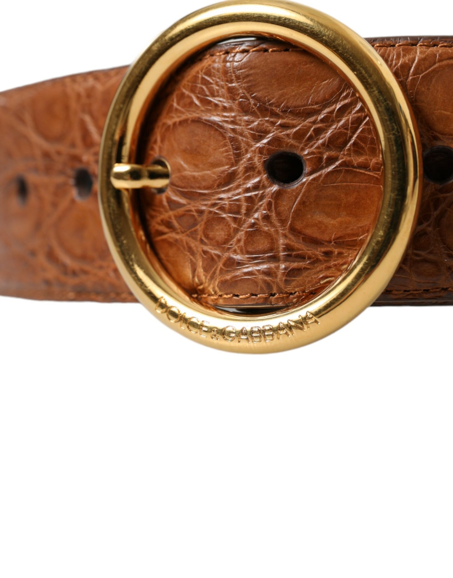 Dolce & Gabbana Elegant Exotic Leather Belt - Rich Brown