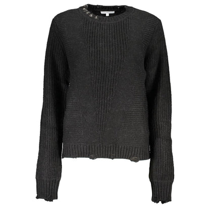 Patrizia Pepe Elegant Long-Sleeved Crew Neck Sweater with Logo