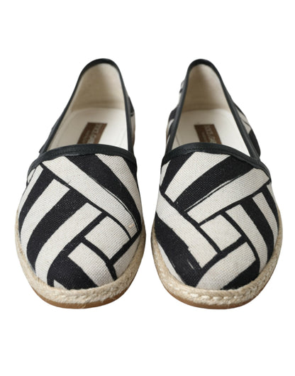 Dolce & Gabbana Chic Striped Luxury Leather Espadrilles