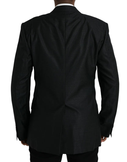 Dolce & Gabbana Black Wool Notch SingleBreasted Coat Blazer