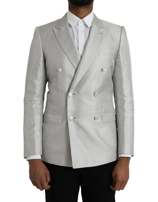 Dolce & Gabbana Off White MARTINI Double Breasted Coat Blazer