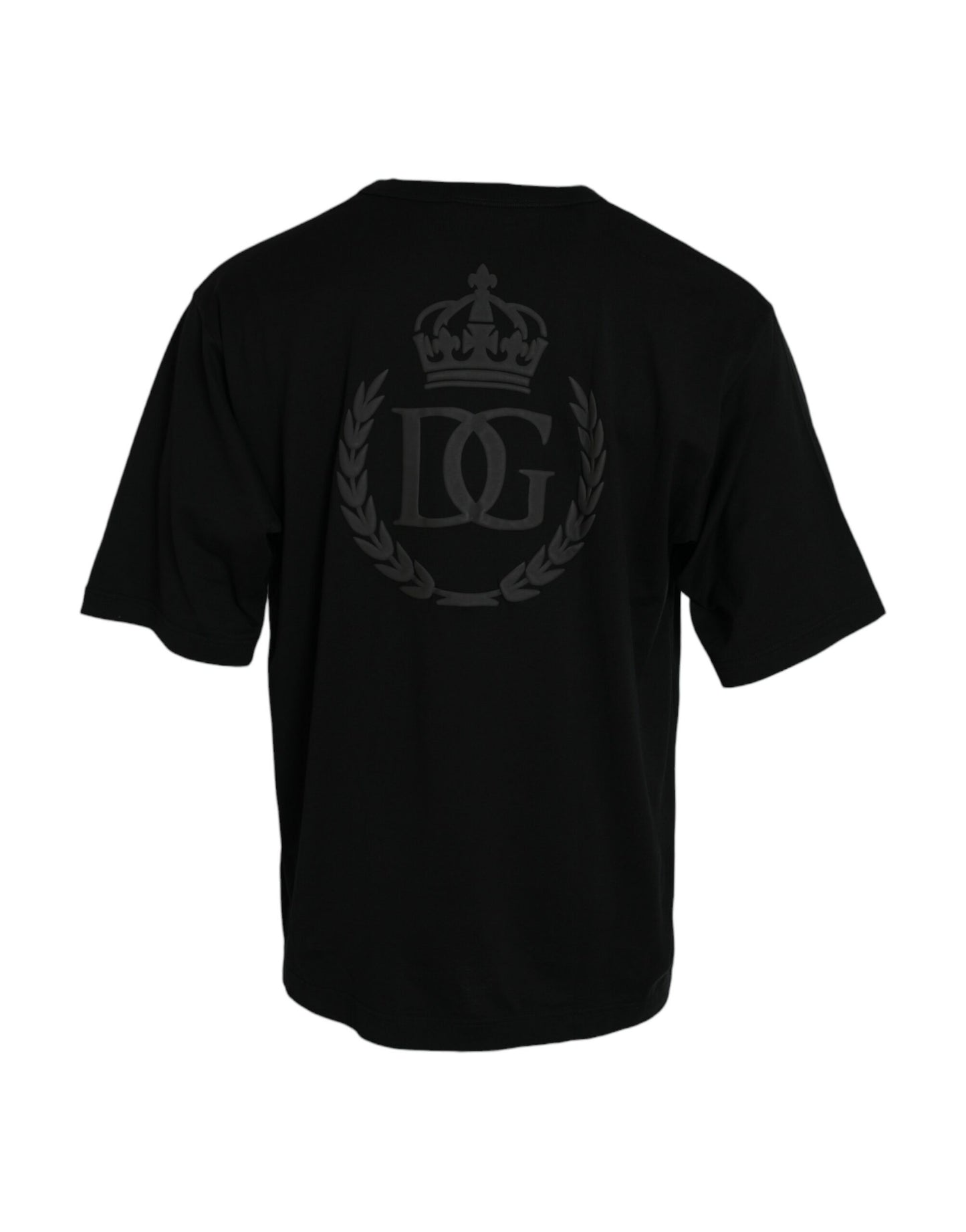 Dolce & Gabbana Black Logo Embossed Crew Neck Short Sleeves T-shirt