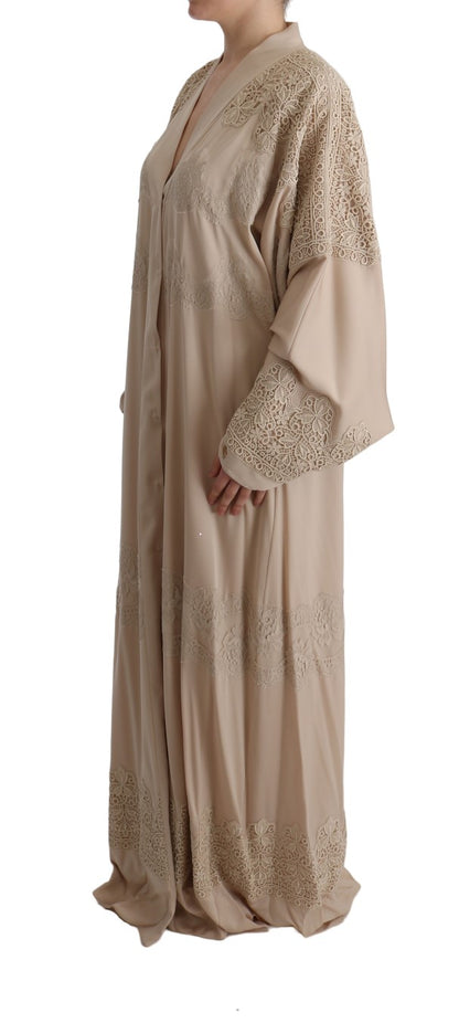 Dolce & Gabbana Elegant Beige Cape Kaftan Dress