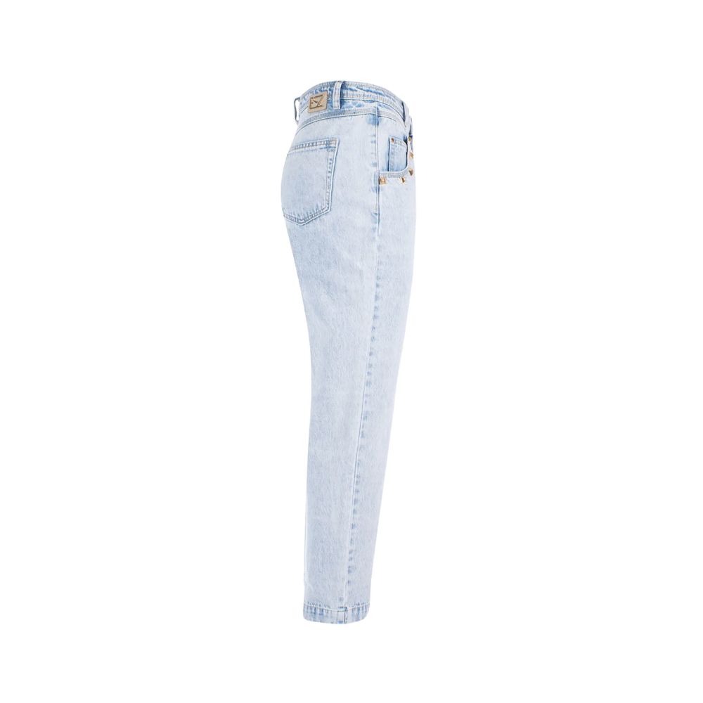 Yes Zee Light Blue Cotton Women Jeans