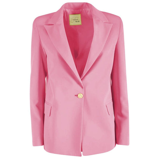 Yes Zee Pink Polyester Women Blazer