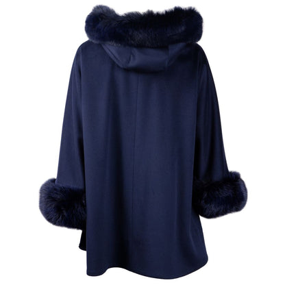 Made in Italy Elegant Virgin Wool Short Coat with Fur Detail