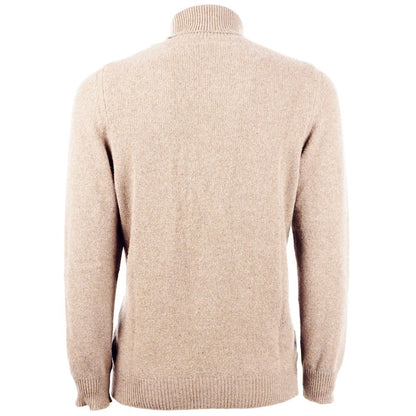 Emilio Romanelli Elegant Beige Cashmere Turtleneck Sweater