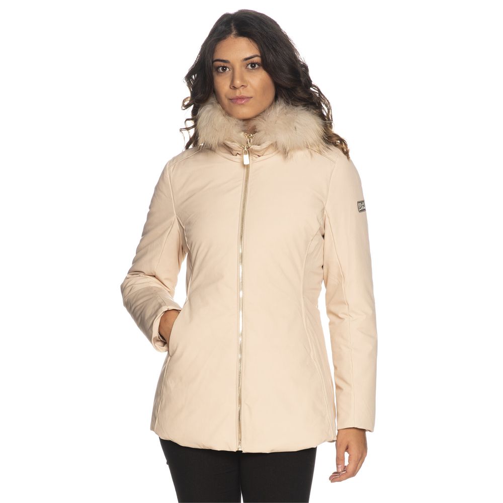 Yes Zee Chic High-Collar Hooded Women's Jacket with Fur