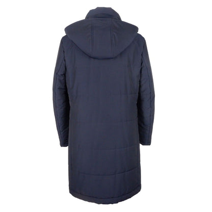 Made in Italy Blue Wool Men Raincoat