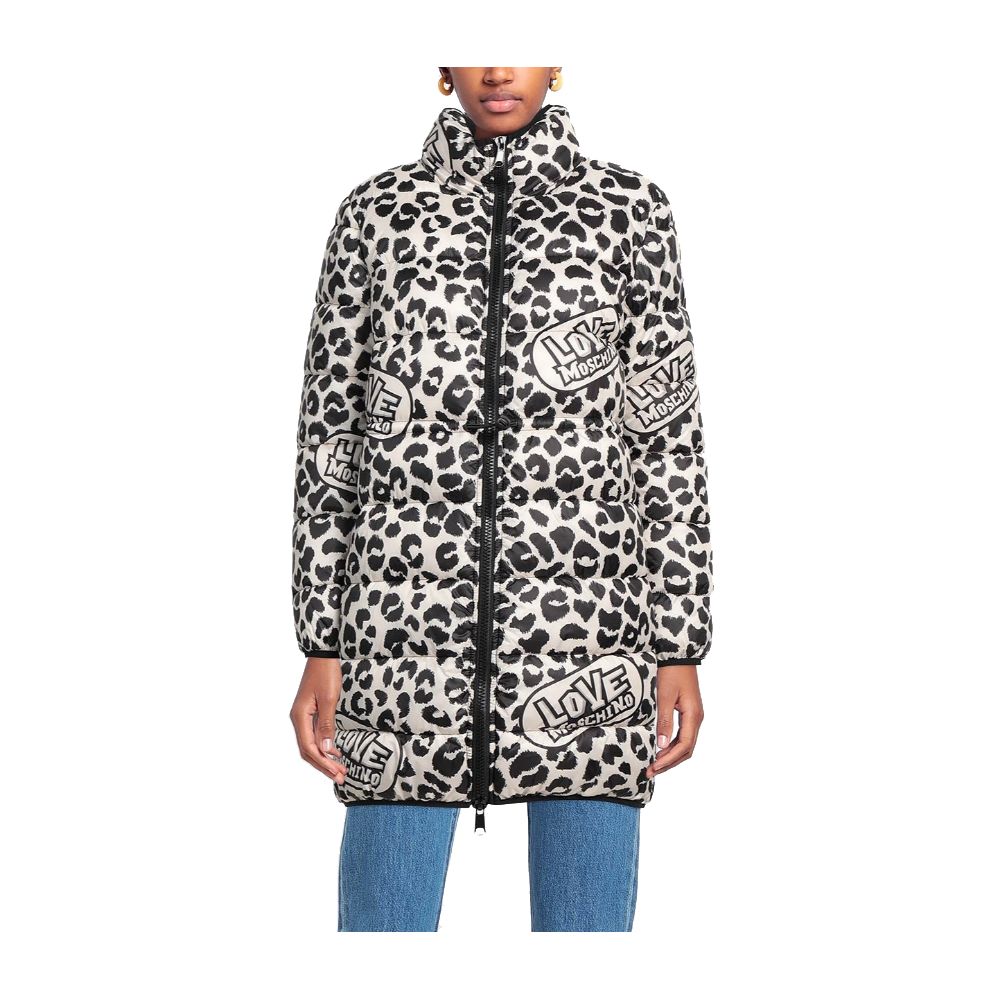 Love Moschino Chic Leopard Print Down Jacket