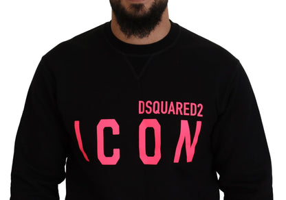 Dsquared² Black Printed Long Sleeves Pullover Sweater