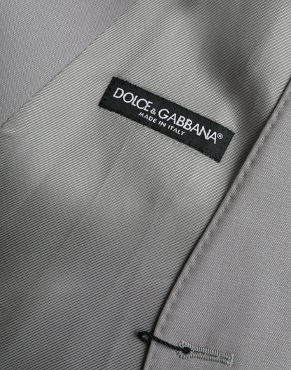 Dolce & Gabbana Light Gray Wool Formal Dress Waistcoat Vest