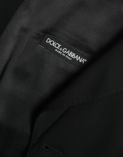 Dolce & Gabbana Black Wool Waistcoat Dress Formal Vest