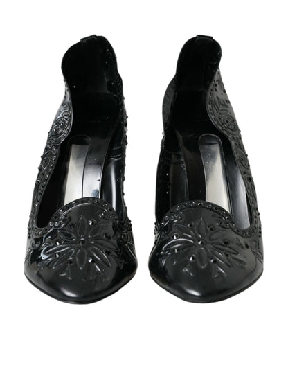 Dolce & Gabbana Black Crystal CINDERELLA Heels Pumps Shoes