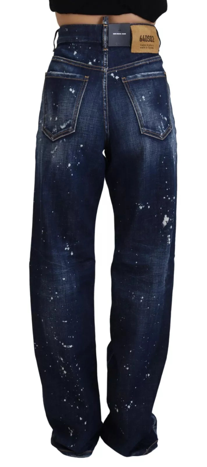 Dsquared² Blue High Waist Tattered Denim Jeans San Diego