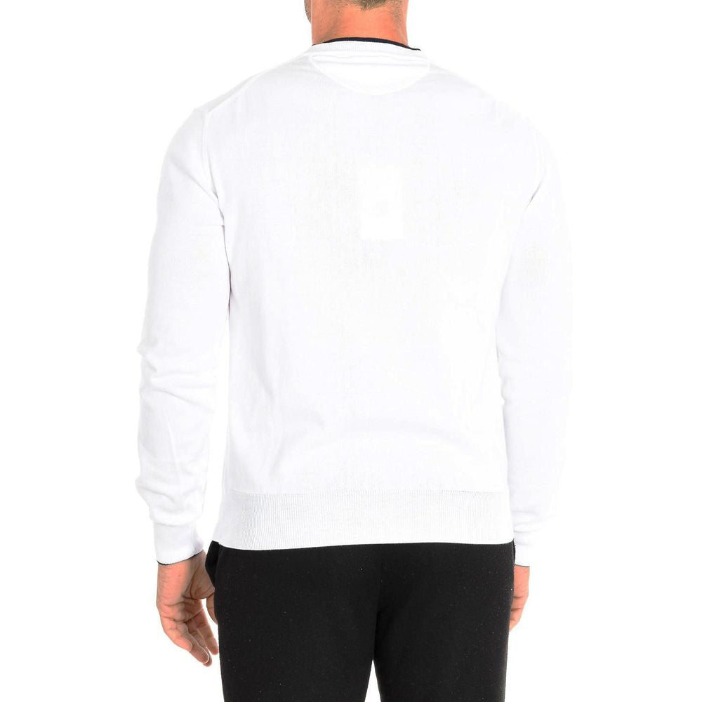 La Martina White Cotton Sweater