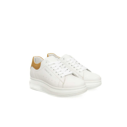 Cerruti 1881 White Leather Women Sneaker