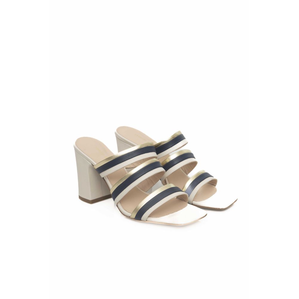 Cerruti 1881 White Goat Leather Women Sandal