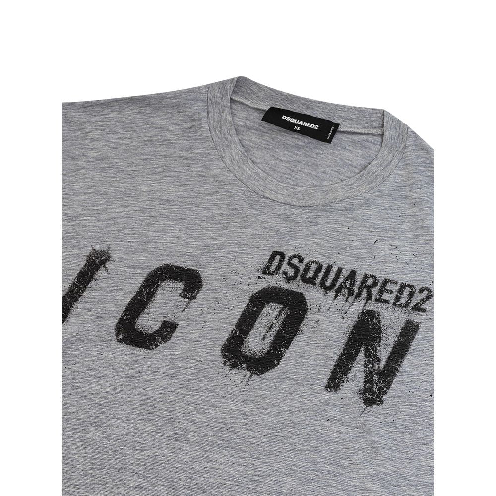 Dsquared² Sleek Gray Cotton Tee for Stylish Men