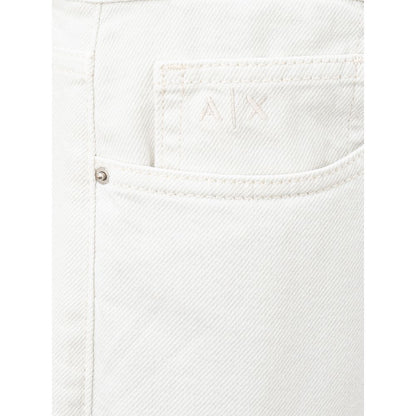 Armani Exchange Elegant White Cotton Trousers