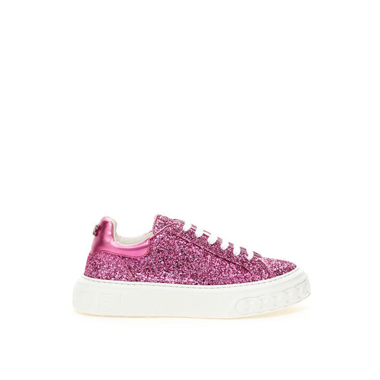 Casadei Fuchsia Elegance Leather Sneakers