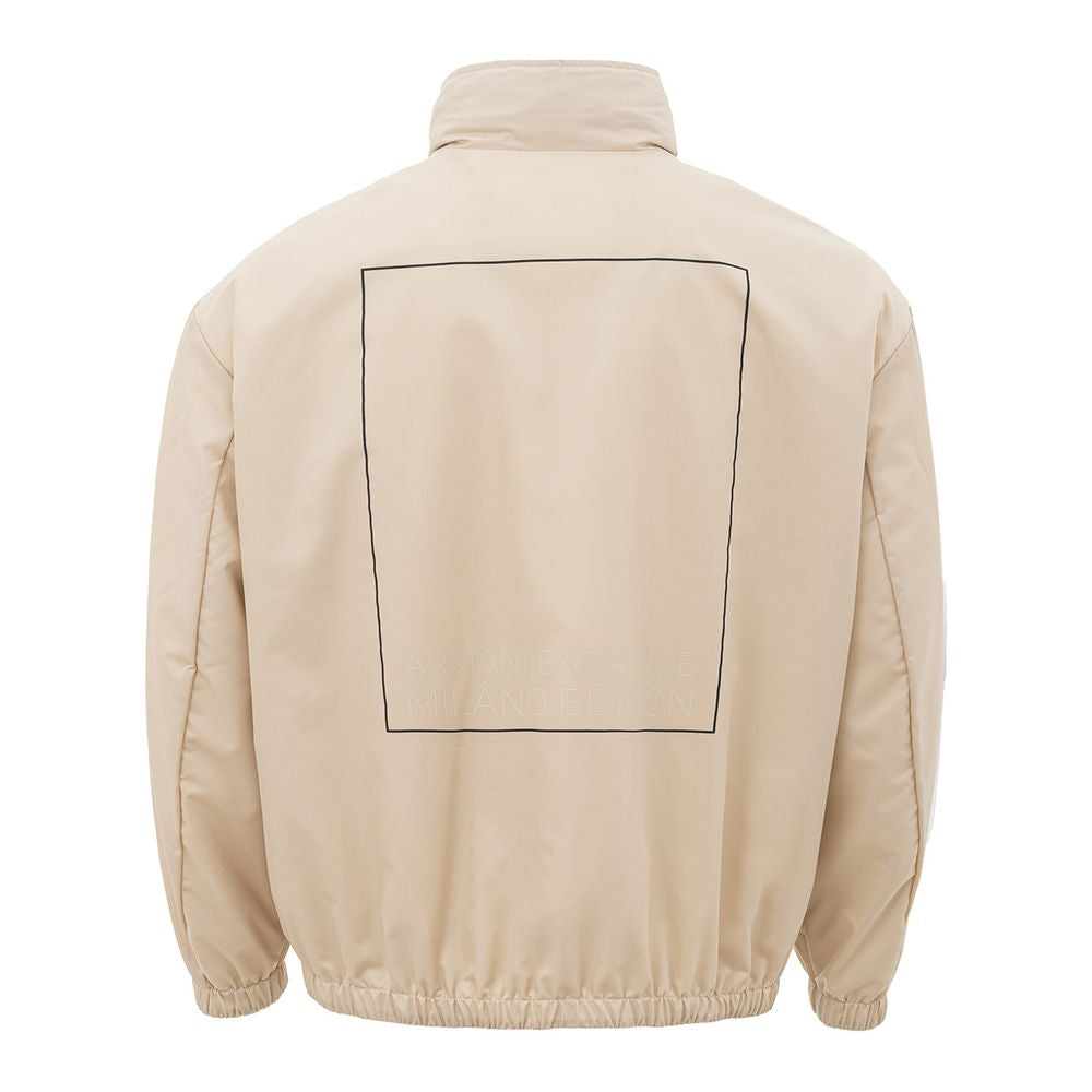 Armani Exchange Beige Polyamide Jacket for the Modern Man