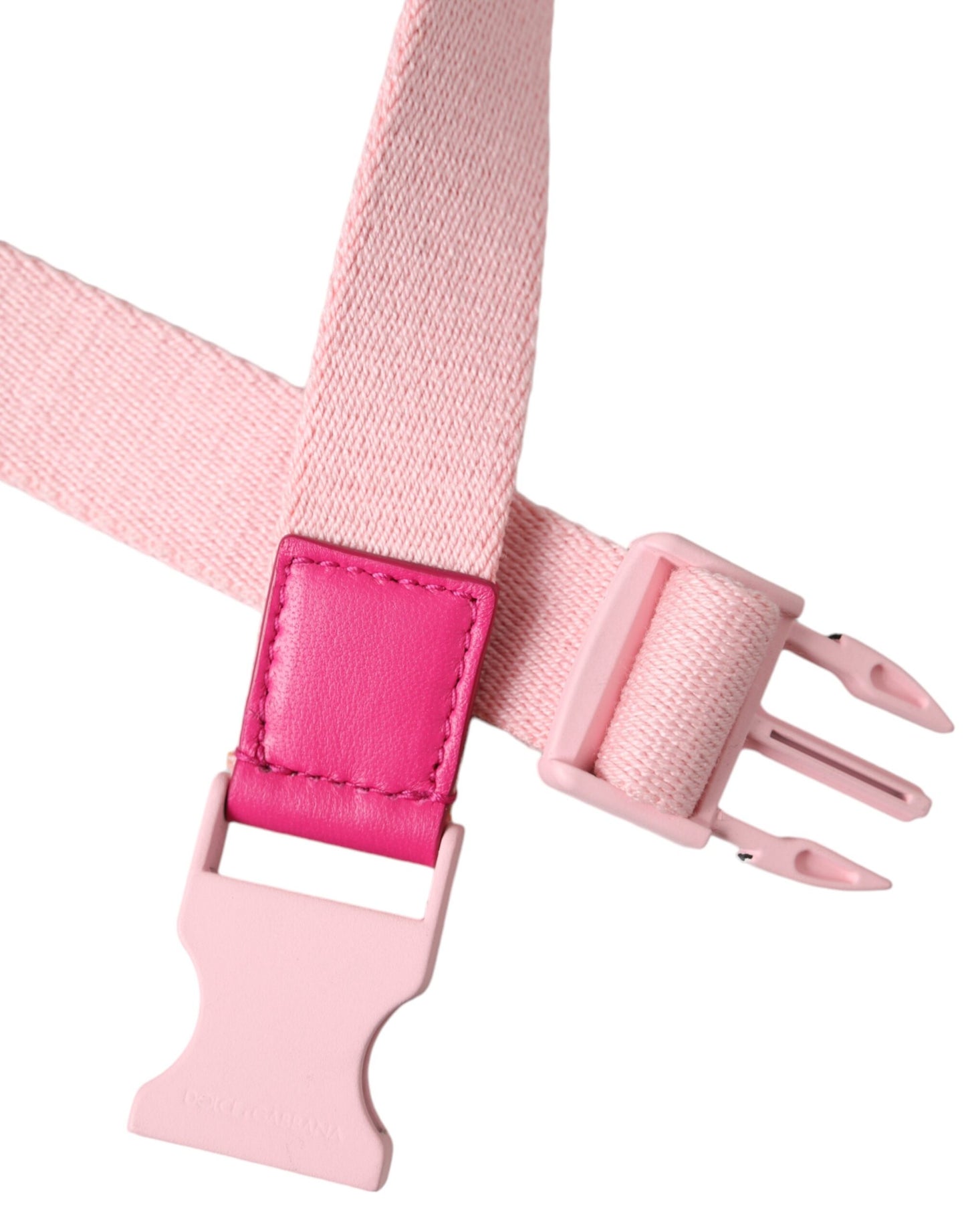 Dolce & Gabbana Pink Canvas Stretch Plastic Buckle Women Belt