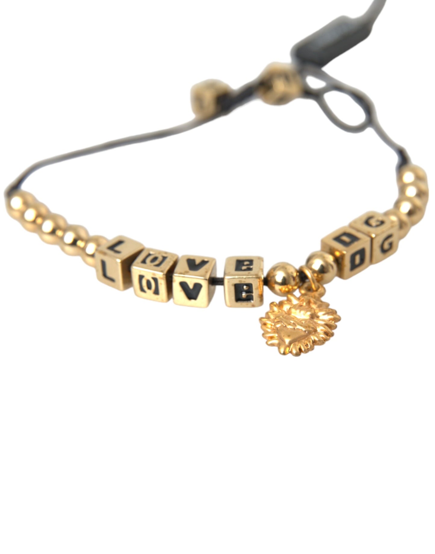 Dolce & Gabbana Gold Beaded LOVE DG Charm Fashion Bracelet