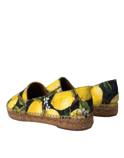 Dolce & Gabbana Multicolor Lemon Slip On Espadrilles Shoes