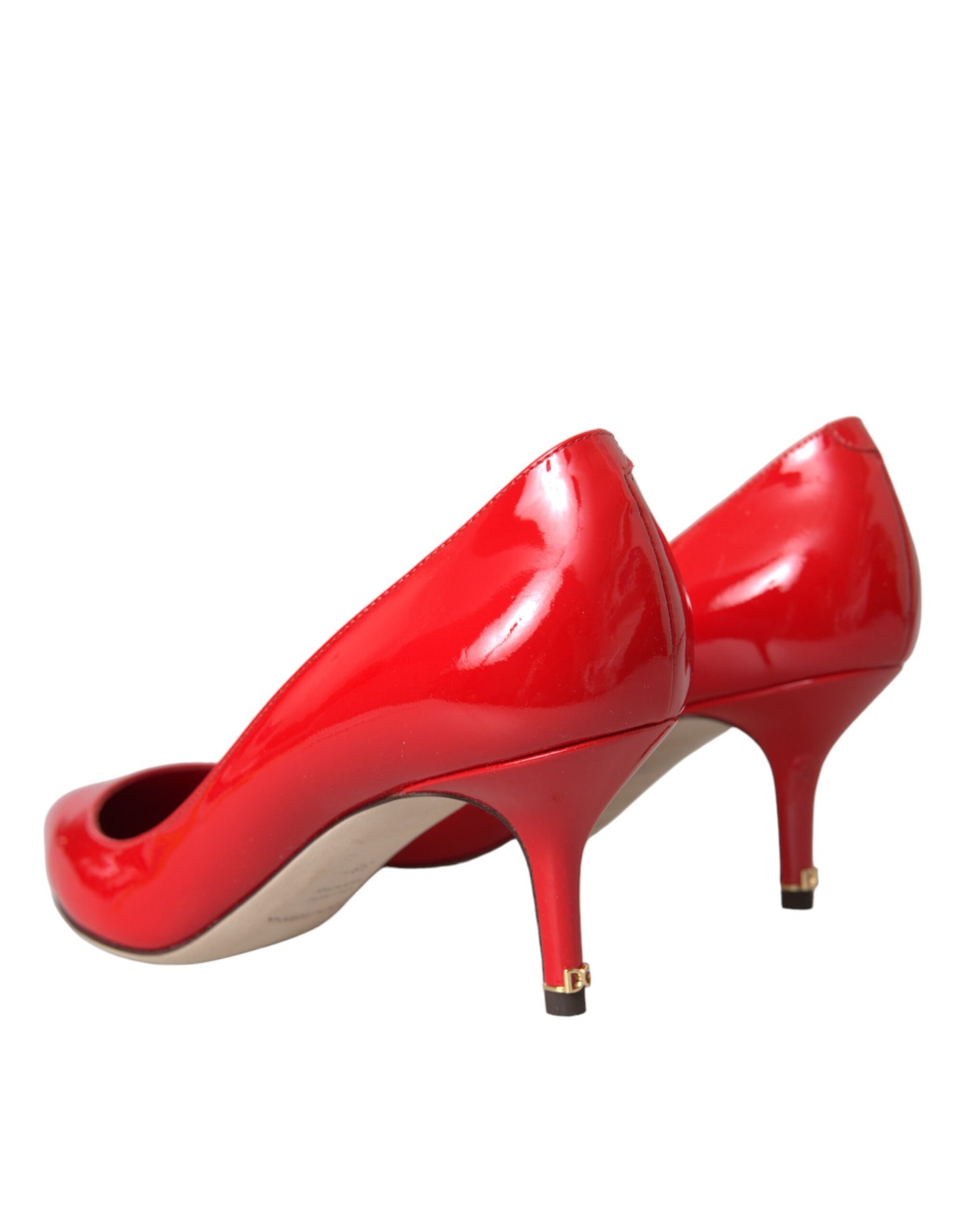 Dolce & Gabbana Red Patent Leather Kitten Heels Pumps Shoes