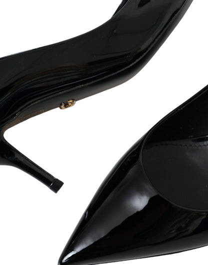 Dolce & Gabbana Black Patent Leather Heels Pumps Shoes