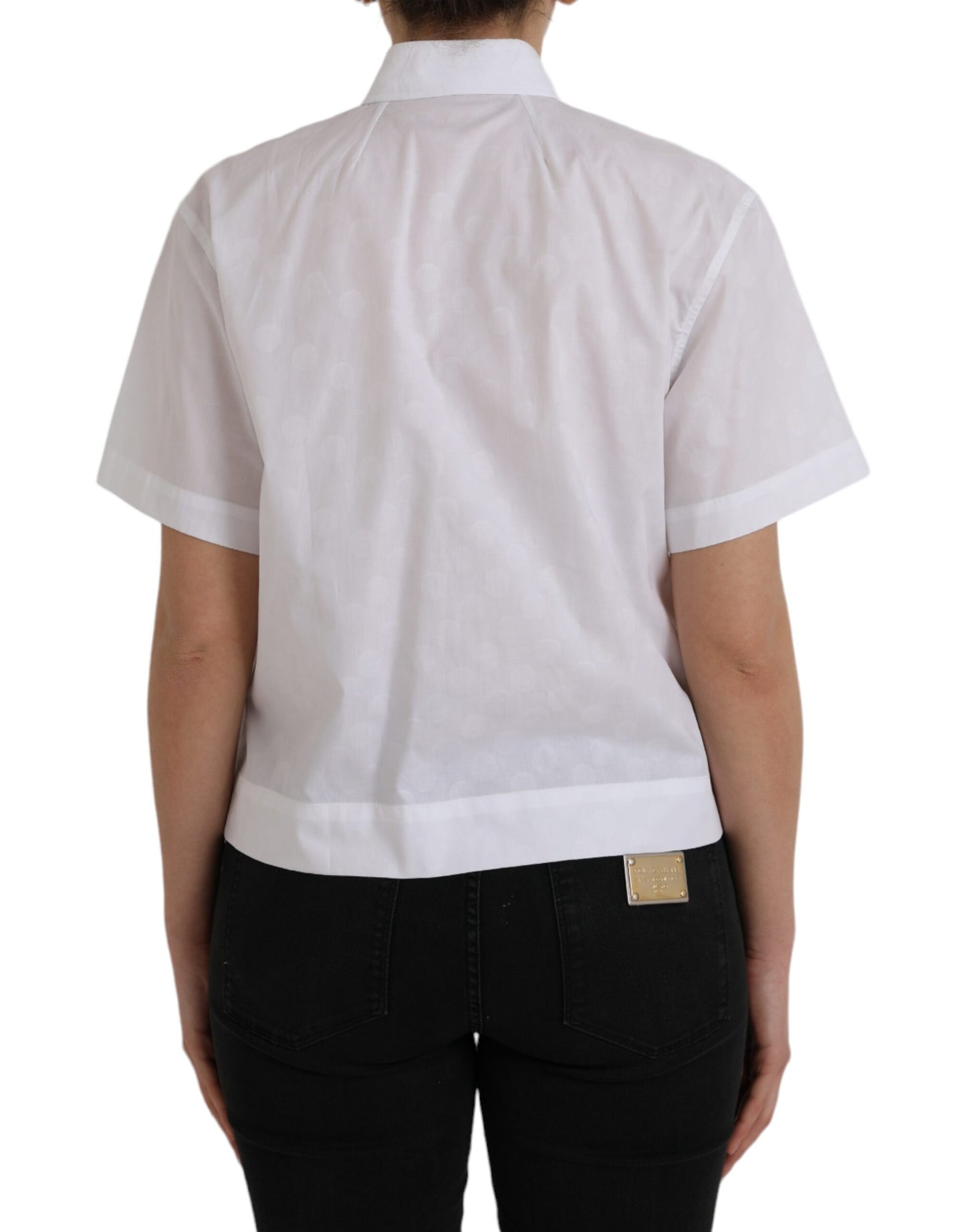 Dolce & Gabbana White Collared Short Sleeve Polo Shirt Top