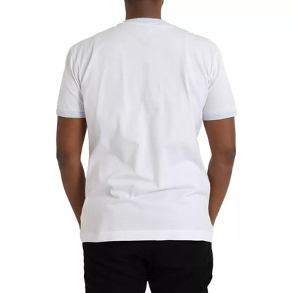 Dolce & Gabbana White Cotton Round Neck Short Sleeve T-shirt