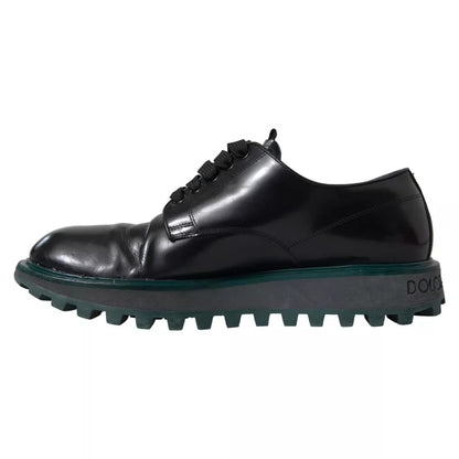 Dolce & Gabbana Black Leather Derby Formal Dress Shoes