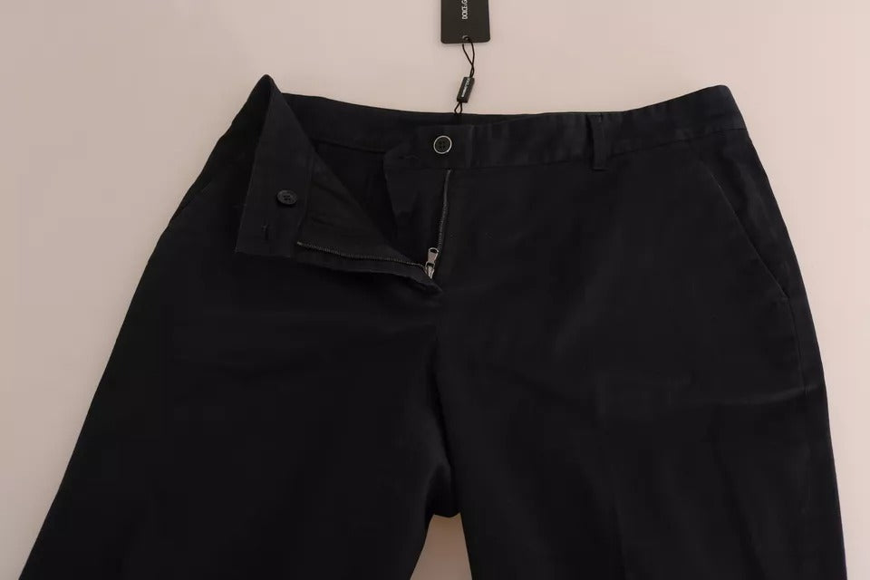 Dolce & Gabbana Black Cotton Cropped Capri Pants