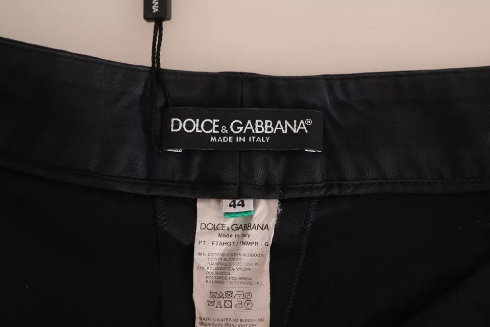 Dolce & Gabbana Black Cotton Cropped Capri Pants