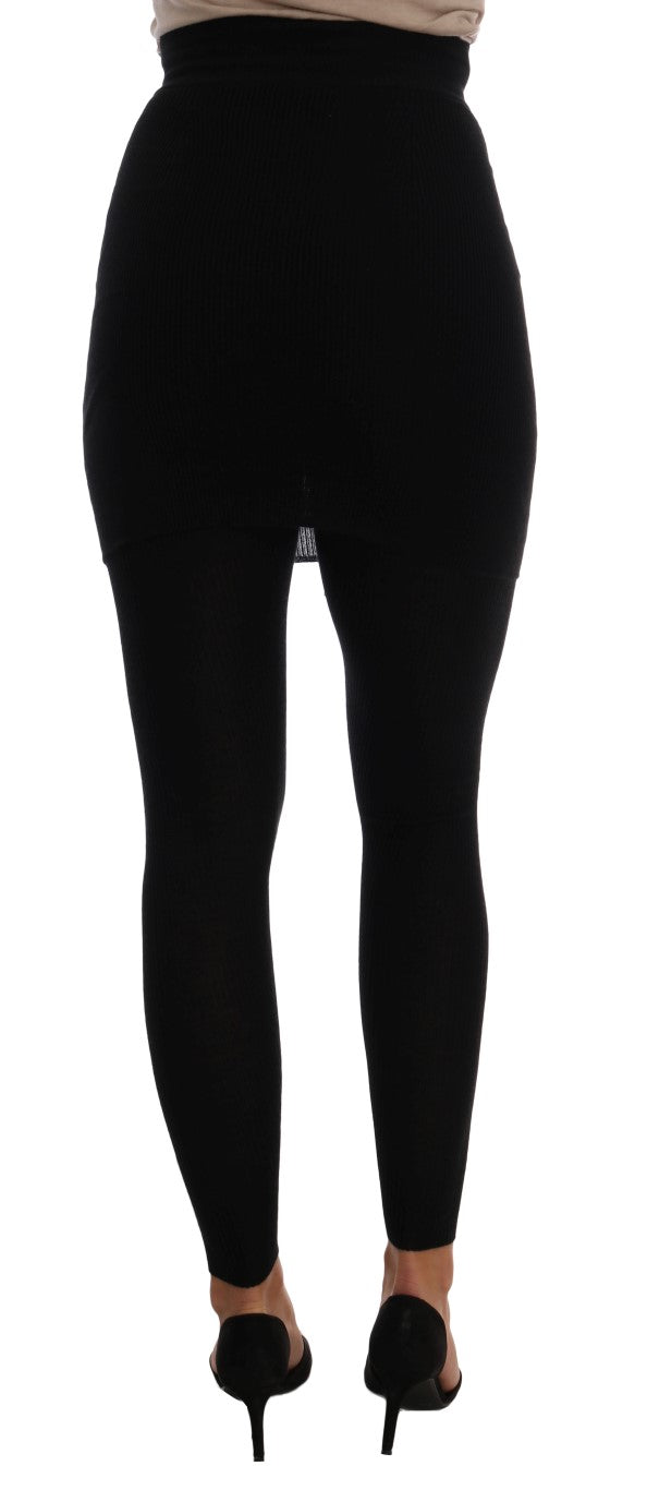 Dolce & Gabbana Elegant Black Cashmere Silk Stretch Pants