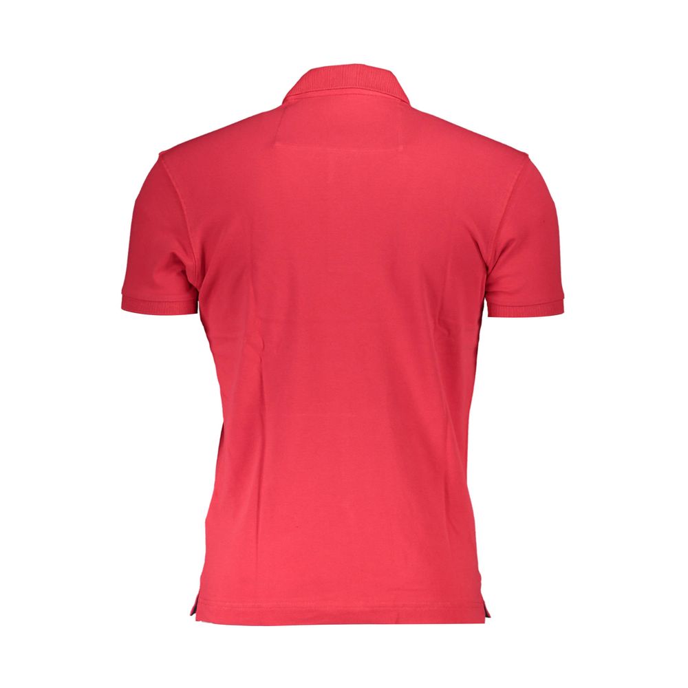 La Martina Red Cotton Men Polo Shirt