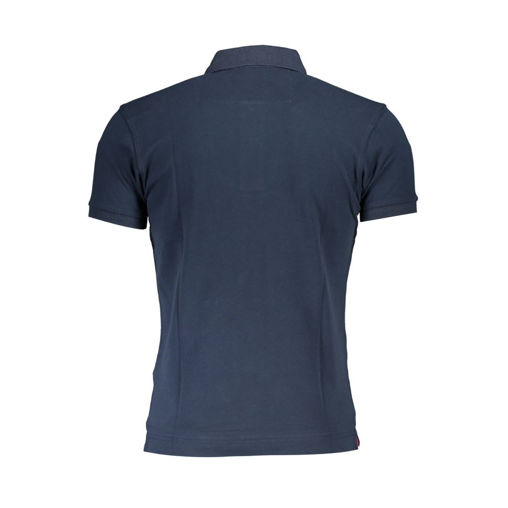 La Martina Blue Cotton Men Polo Shirt