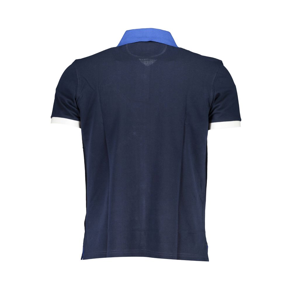 La Martina Blue Cotton Men Polo Shirt