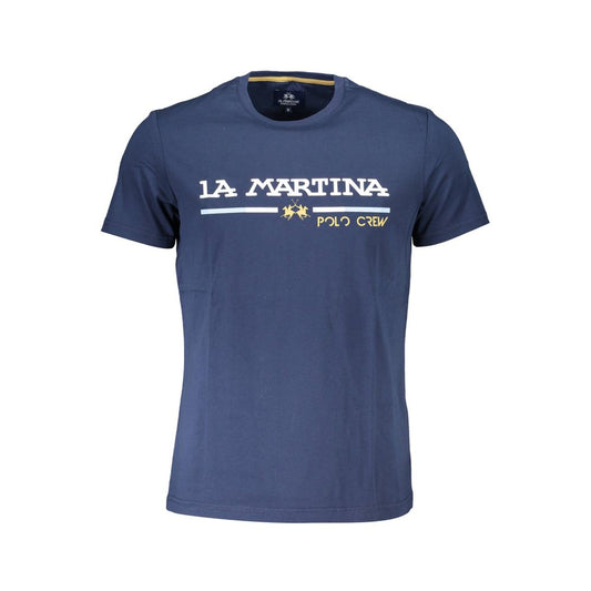 La Martina Blue Cotton Men T-Shirt