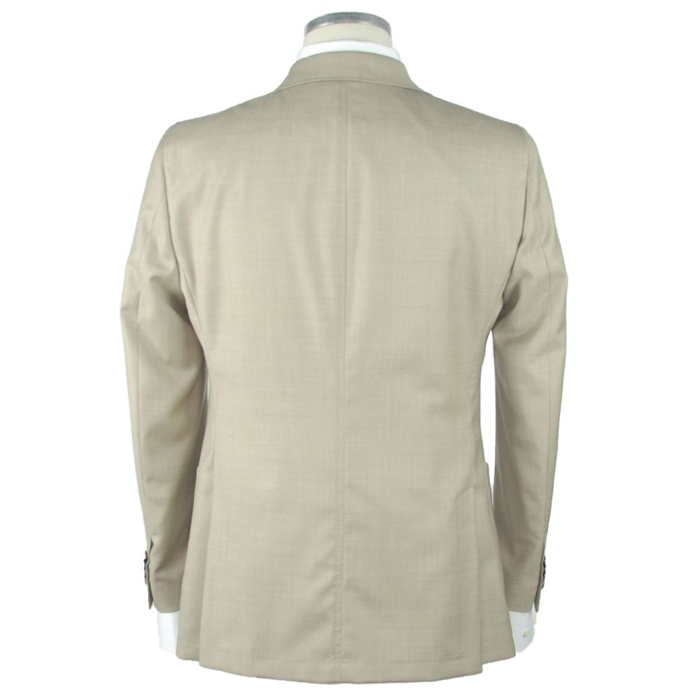 Emilio Romanelli Beige Wool Men Blazer